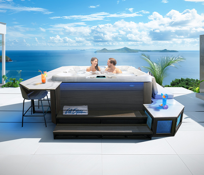 Calspas hot tub being used in a family setting - Johnson City